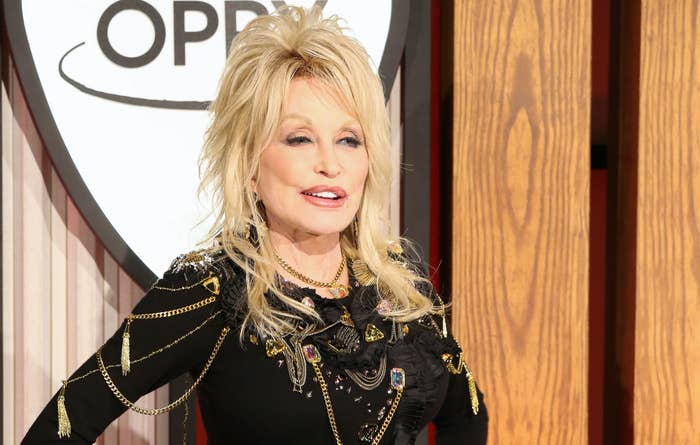Dolly Parton attends a press conference before a performance celebrating her 50-year anniversary with the Grand Ole Opry at The Grand Ole Opry on October 12, 2019 in Nashville, Tennessee.