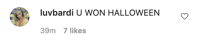 A commenter who wrote &quot;U won Halloween&quot;