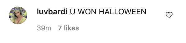 A commenter who wrote &quot;U won Halloween&quot;