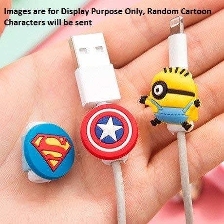 Superman, Captain America and minion themed cable protectors.