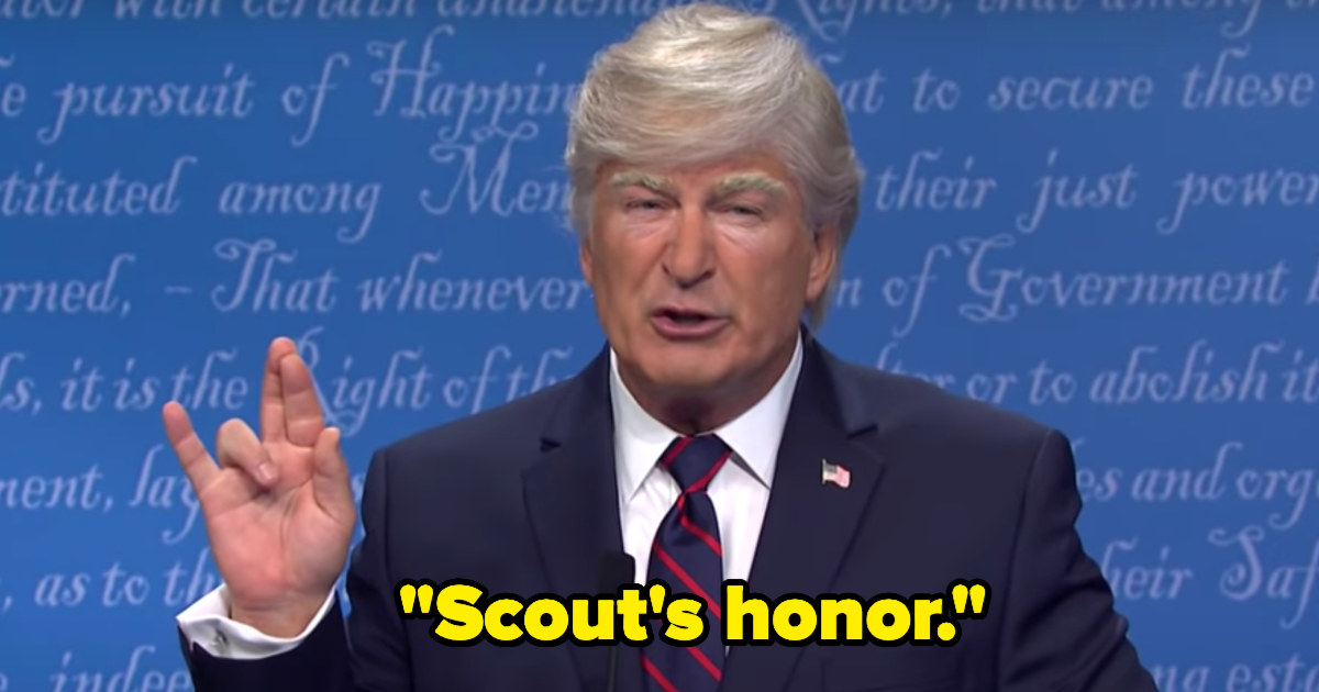 Trump saying, "Scout's honor."