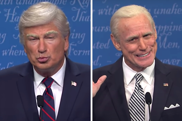 Alec Baldwin as Trump and Jim Carrey as Biden
