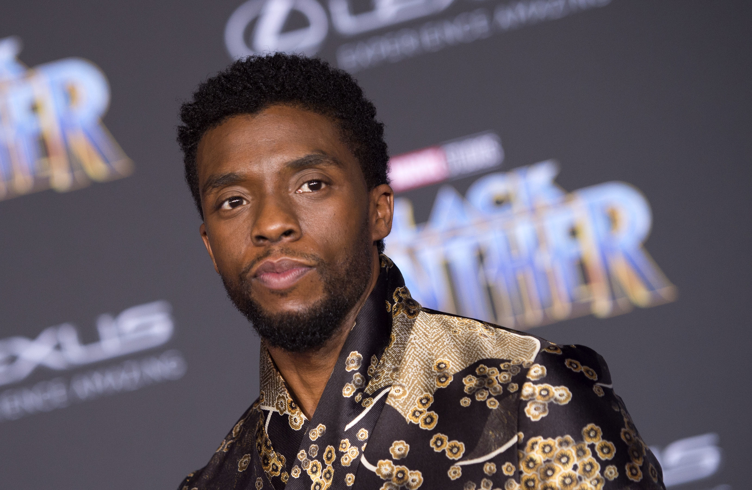 Chadwick Boseman attends the world premiere of Marvel Studios Black Panther