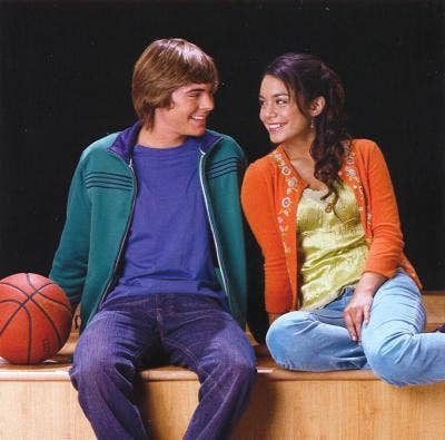 Gabriella and Troy looking lovingly into each other's eyes