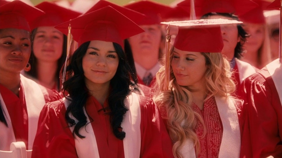 Sharpay smiling at Gabrielle during graduation