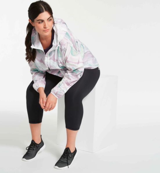 A model wearing the lightweight running jacket