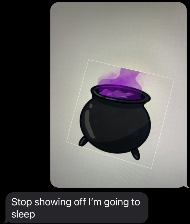 A niece responding &quot;Stop showing off — I&#x27;m going to sleep,&quot; when her aunt texts her a pic of her art