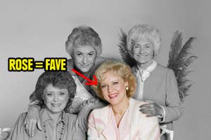The golden girls with rose highlighted as the favorite