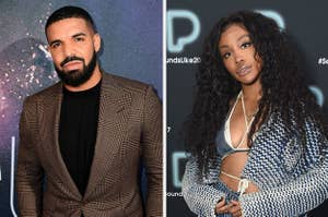 Drake and SZA on the red carpet