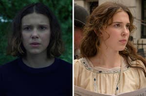 Millie Bobby Brown as Eleven and Enola Holmes