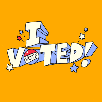 &quot;I Voted&quot; graphic with stars popping out from the sides