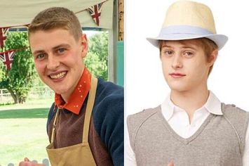 Peter smiles on The Great British Bake Off Next to a photo of Ryan from High School Musical