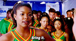 Isis from &quot;Bring It On&quot; saying bring it to other cheerleaders