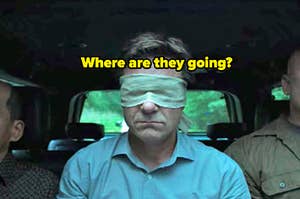 Where are they going? ozark characters with eyes blindfolded