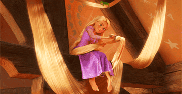 Rapunzel from Tangled brushing out her hair 