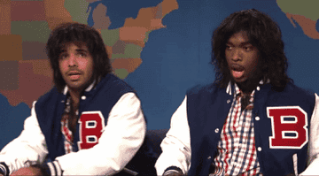 a gif of drake and jay pharoah dressed as werewolves