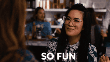 A woman saying, &quot;So fun&quot;