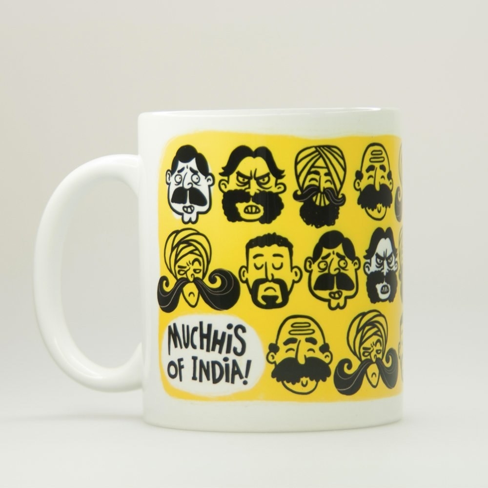 A mug with different moustaches on it