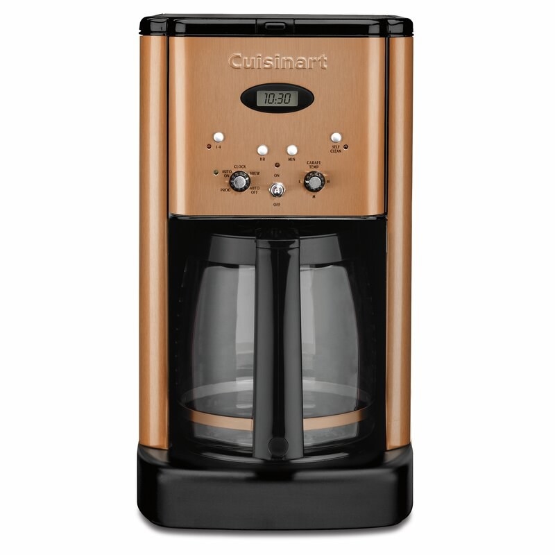 A brown and black classic drip coffee maker
