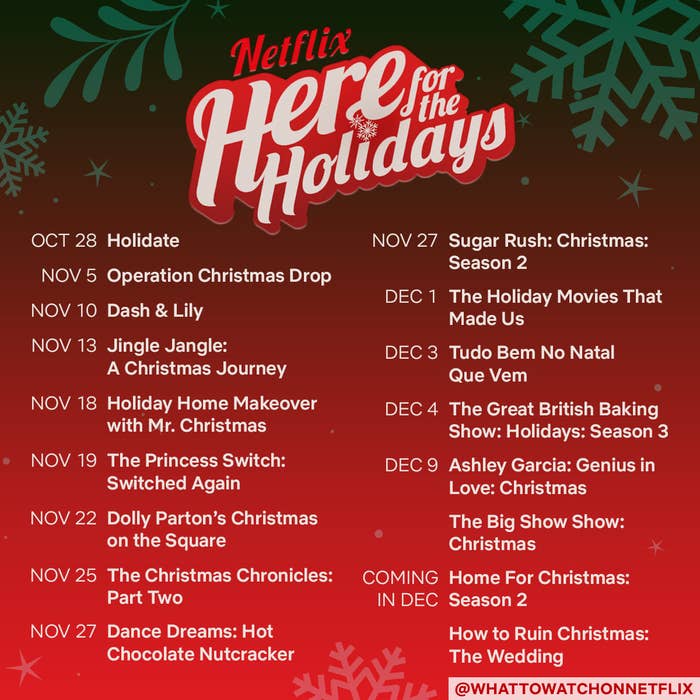 Here's Netflix's Full Holiday Movie Calender Here's Netflix's Full Holiday Movie Calender