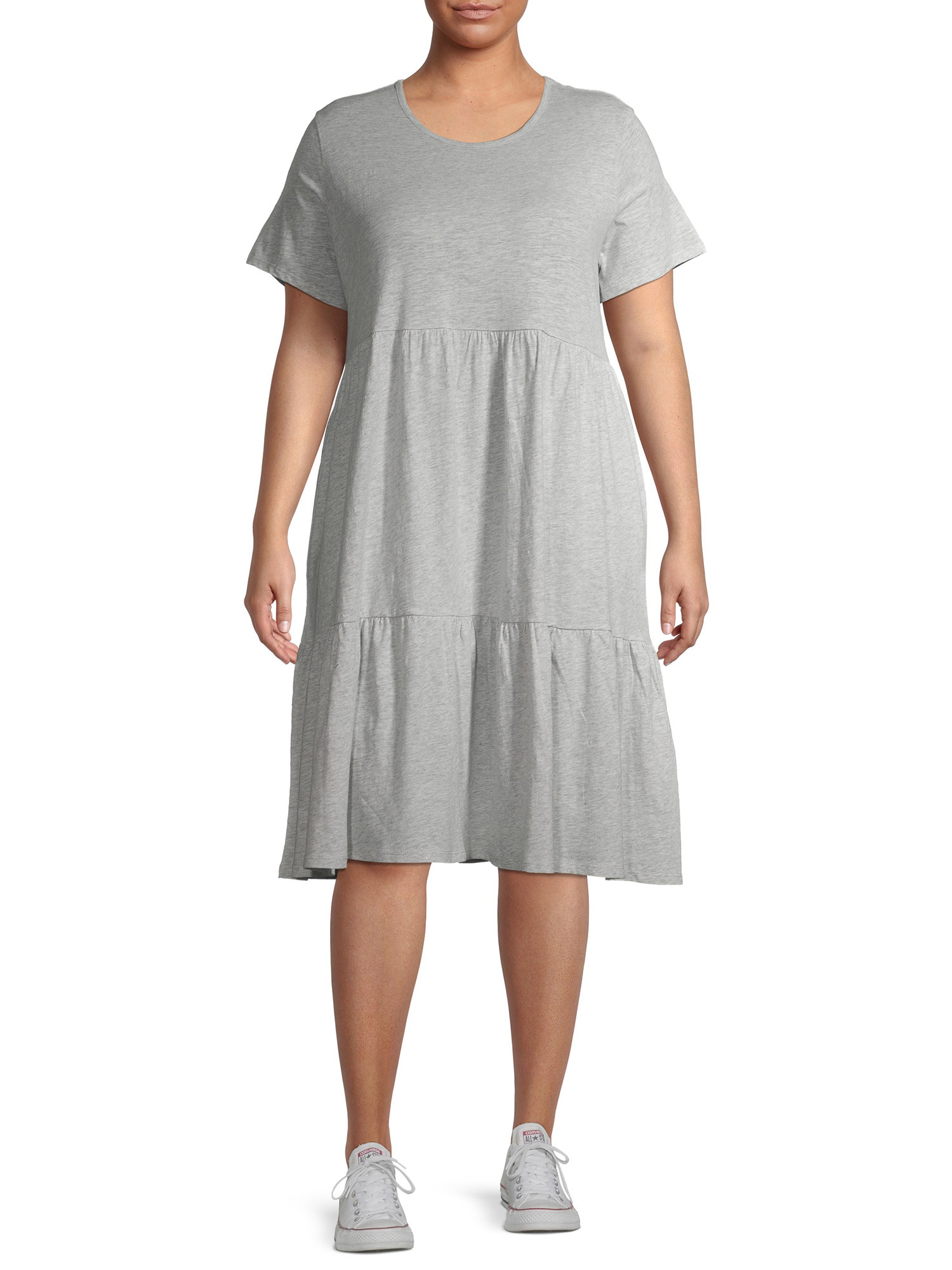 Time and Tru Women's Tiered Knit Dress 