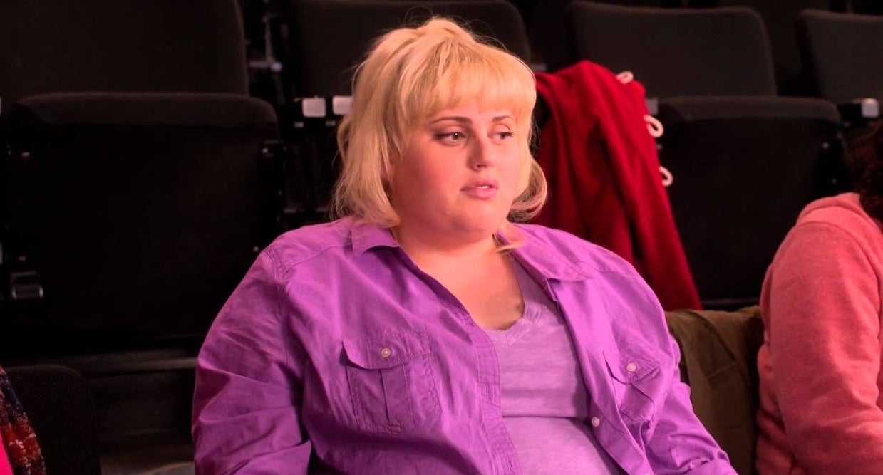Fat Amy looking suspicious.