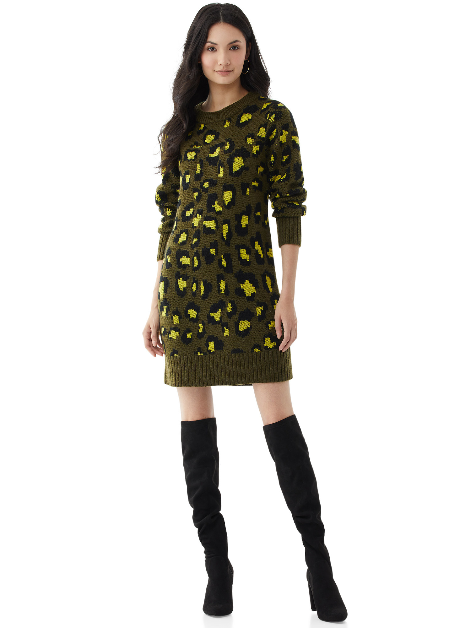 The green leopard print dress