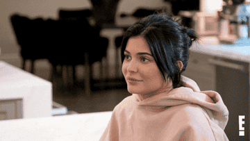 a gif of kylie jenner rolling her eyes