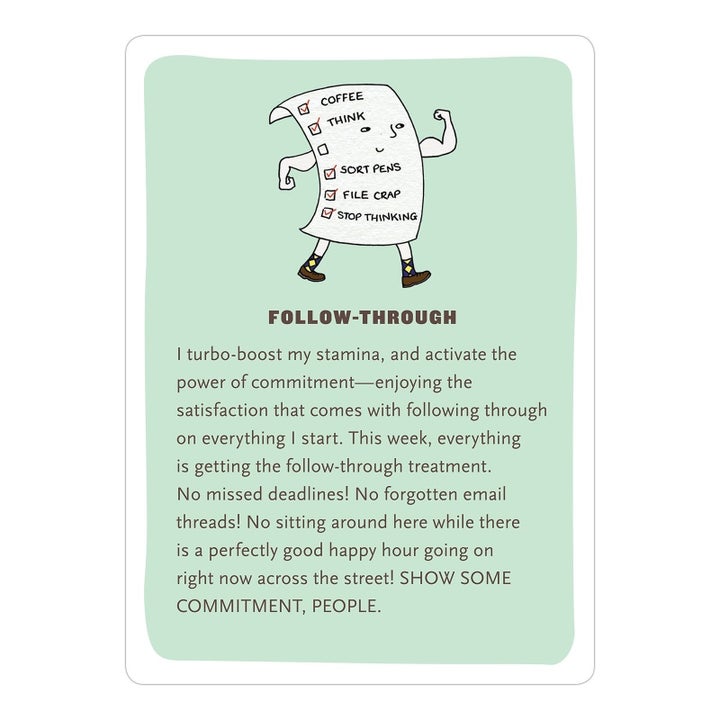 One of the affirmation cards