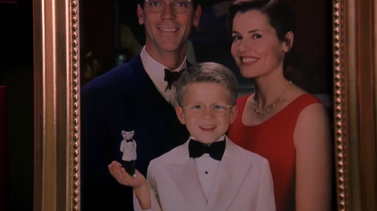 A family portrait of Eleanor, Frederick, George, and Stuart Little