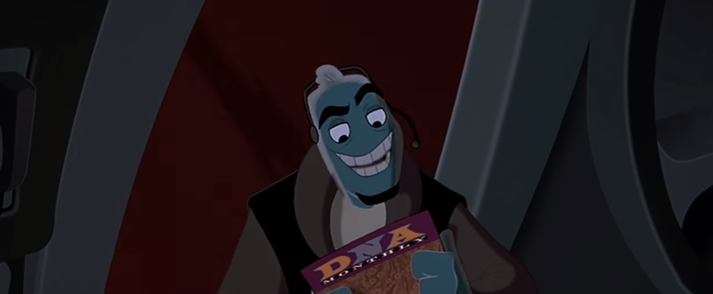 Osmosis Jones looks at a magazine and smiles