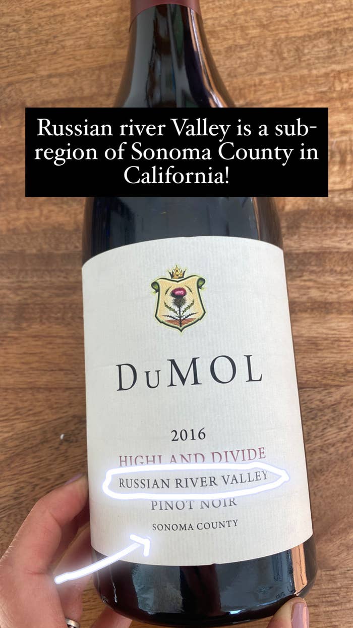 A bottle of Dumol Pinot Noir from Russian River Valley in Sonoma County.