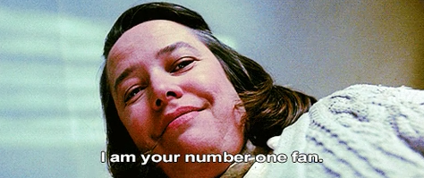 Annie Wilkes from &quot;Misery&quot; standing over Paul&#x27;s bed, telling him she&#x27;s his number one fan