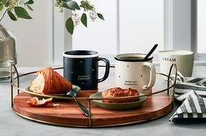 a wooden serving tray 