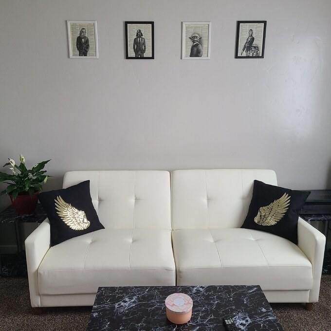 The white sofa