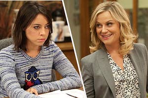 April and Leslie from Parks and Rec being polar opposites