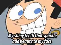 Chip singing &quot;My shiny teeth that sparkle add beauty to my face&quot;