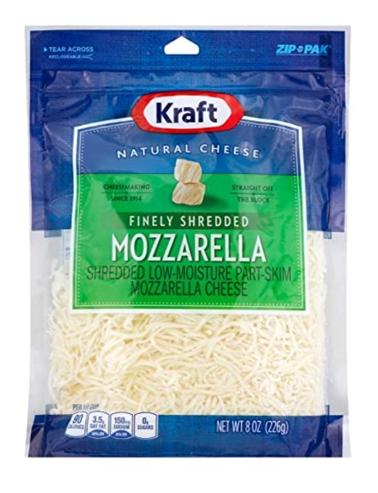 Bag of shredded mozzarella