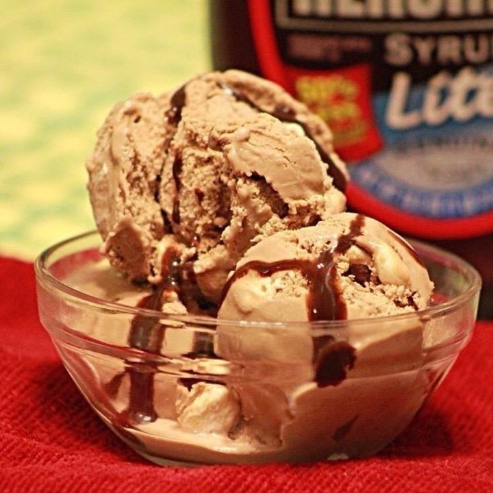 a bowl of chocolate ice cream