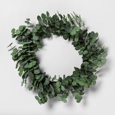 A faux eucalyptus wreath
