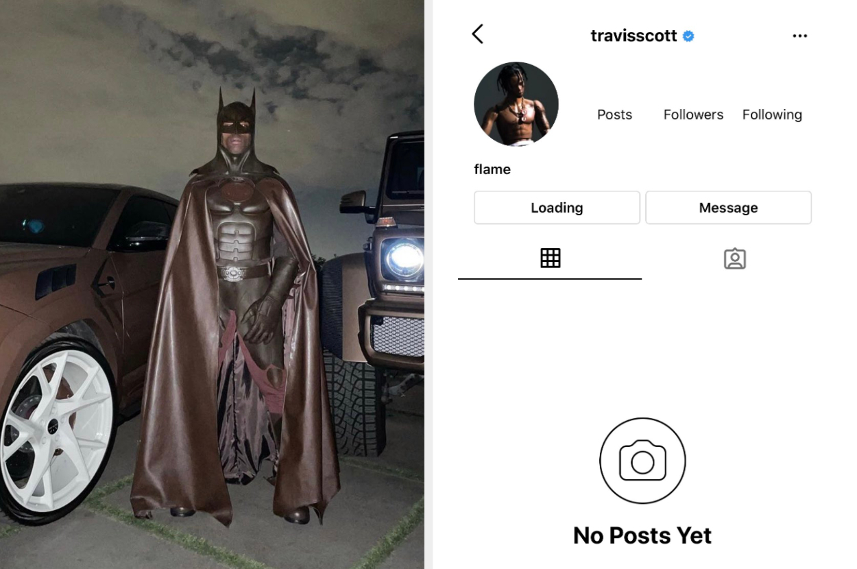 Travis Scott Deleted His Instagram Over Batman Costume