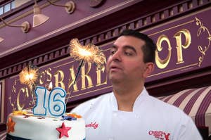 Buddy Valastro and a sweet sixteen cake