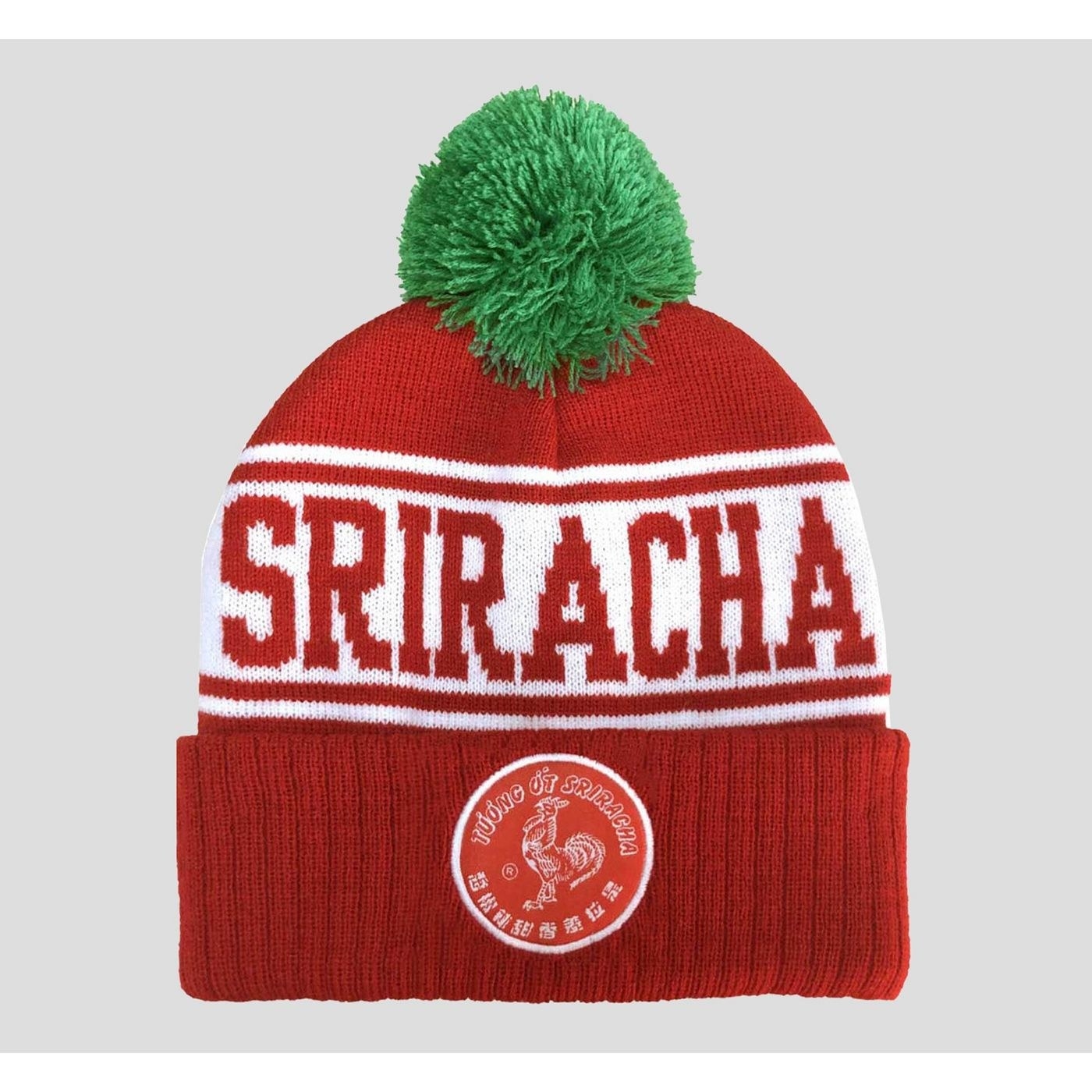 Sriracha cuff pom beanie hat 