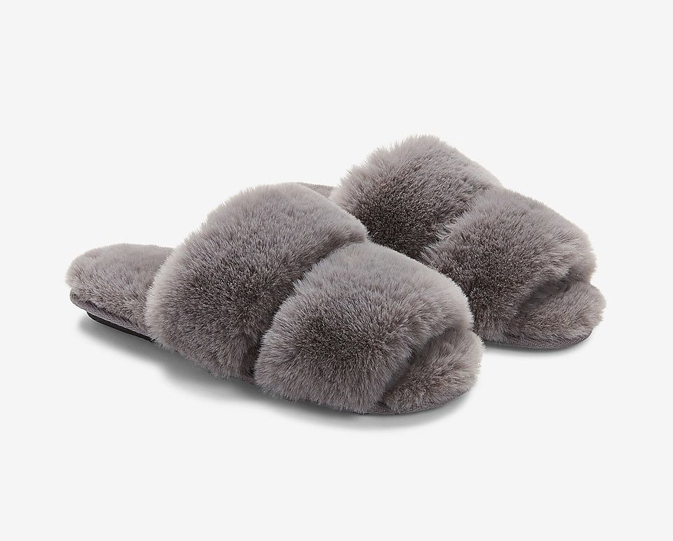 gray slide slippers