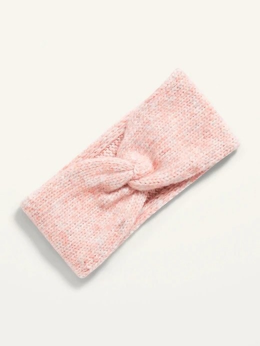 A pink ear warmer