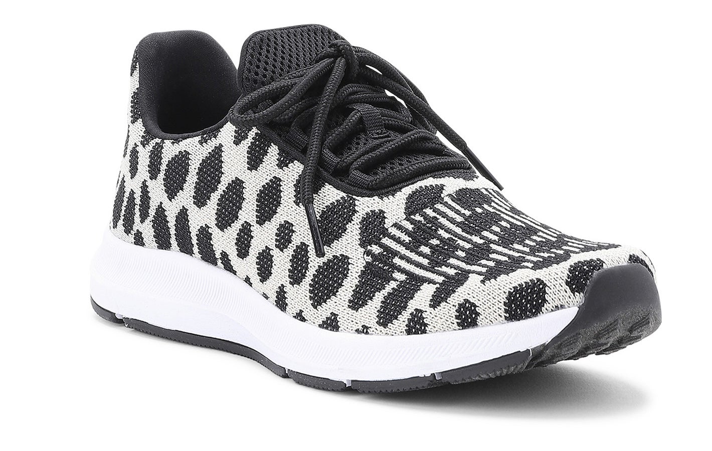 A pair of leopard print sneakers