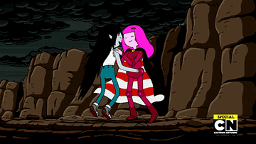 Princess Bubblegum and Marceline kiss