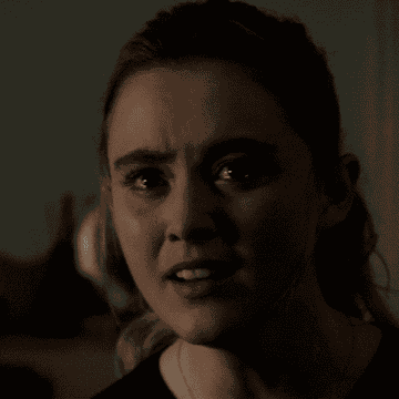 A GIF of Kathryn Newton crying in a scene from &quot;The Society&quot;