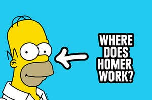 Homer smiling with a simple, blank expression on his face