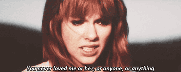 Taylor sings &quot;You never loved me, or her, or anyone, or anything&quot;